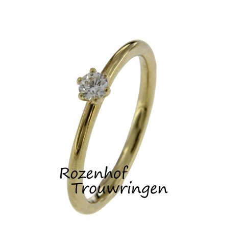 Smalle damesring met diamant (13195)