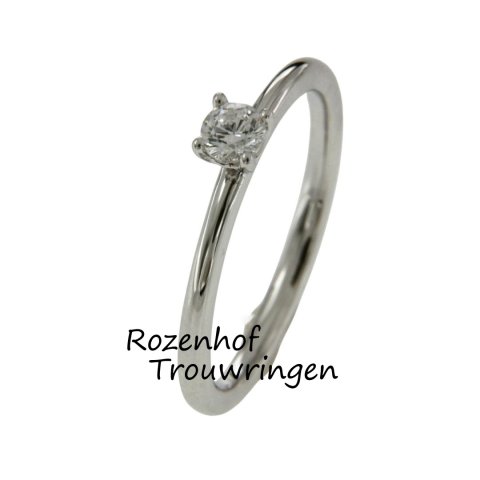 Minimalistische dames trouwring met diamant (13201)