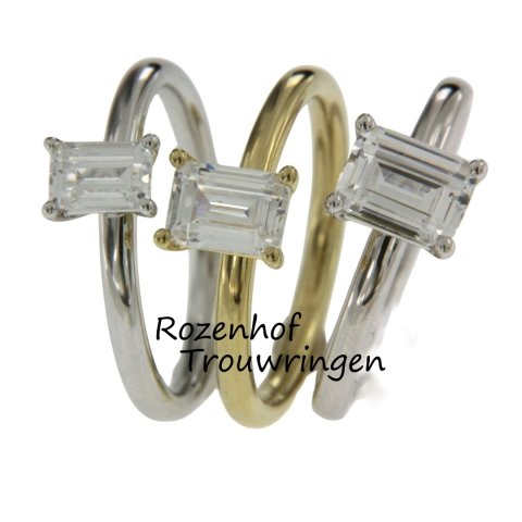 Gepolijste dames trouw of verlovingsringen met diamanten (13237-13239-1324)