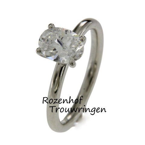 Wonderlijke witgouden damesring met diamant (13247)