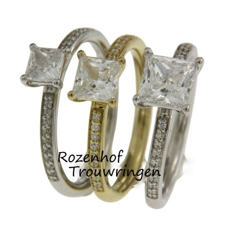 Smalle dames trouw of verlovingsringen met diamanten (13255-13257-1325)