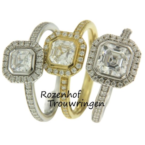 Moderne verlovingsringen met sprankelende diamanten (13267-13269-1327)