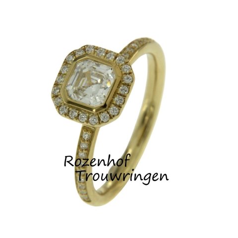 Chique geelgouden damesring met diamanten (13269)
