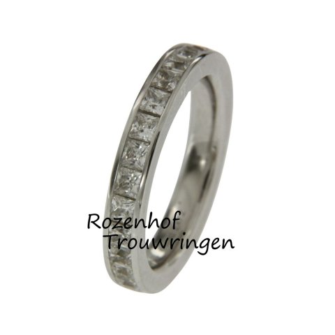 Elegante trouwring met rondom gezette diamanten (13273)