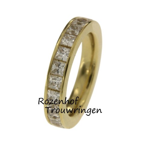 Luxueuze trouw of verlovingsring met diamantlijn (13275)