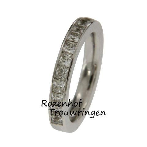 Witgouden trouw of verlovingsring met diamanten (13279)