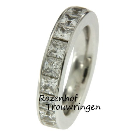 Romantische witgouden verlovingsring met diamanten (13283)