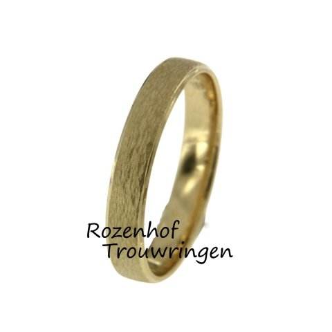 Geelgouden herenring met matte afwerking (15184)