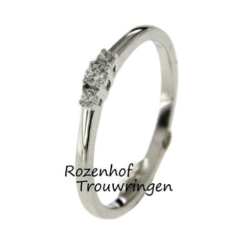 Smalle verlovingsring met diamanten (15611)