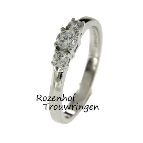 Supermooie witgouden verlovingsring met diamanten (15619)