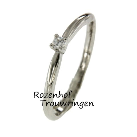 Minimalistische trouwring met schitterende diamant (15621)