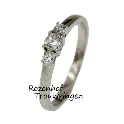 Witgouden trouwring met diamanten (15741)