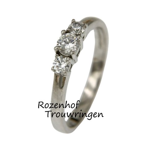 Romantische witgouden trouwring met diamanten (15743)