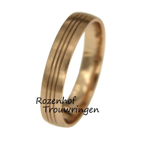 Matte herenring met lijnen (15802)