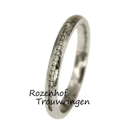 Elegante witgouden trouw- of verlovingsring met diamanten (15839)