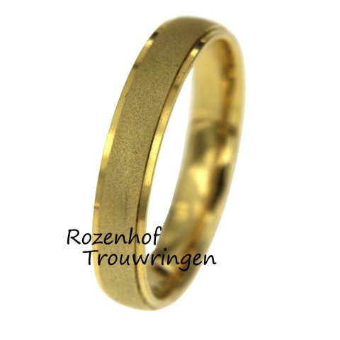 Matte herenring met gepolijste zijkanten (15852)