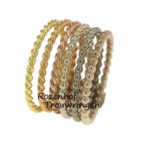 Dames trouw- of verlovings ringen met twist en met bolletjes (30137-30142)