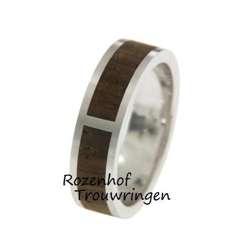 Stoere trouwring met King Wood (4601)