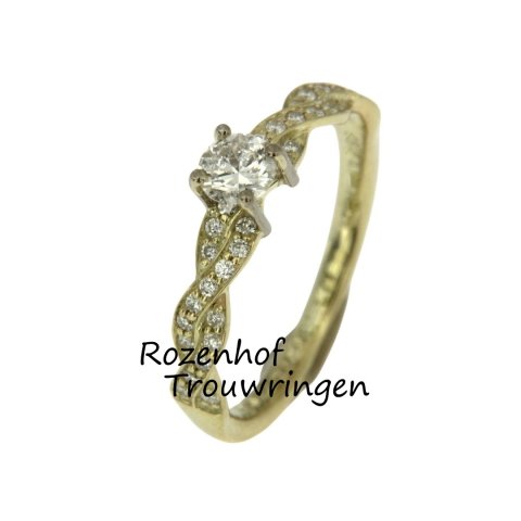 Luxueuze vrouwen verlovingsring met schitterende diamanten (48015)