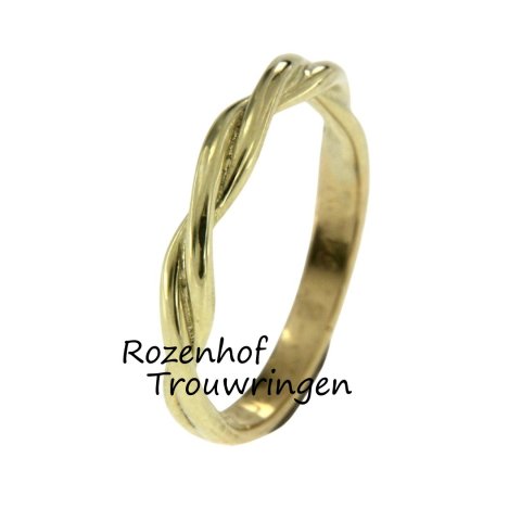 Mooie dames trouw of verlovingsring met twist (48019)