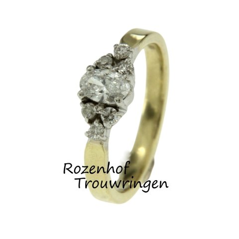 Chique dames verlovinsring met diamanten (48023)