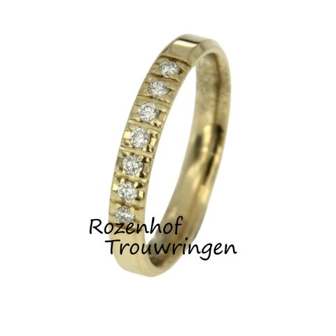 Geelgouden vrouwen verlovingsring met diamanten (5729)