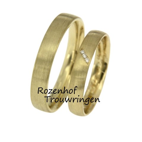 Matte trouwringen met diamanten (70017-70098)
