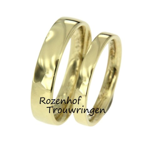 Klassieke geelgouden matching trouwringen (70093-70102)