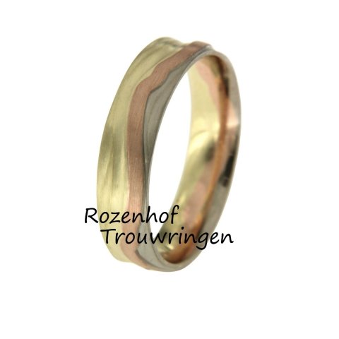 Stoere Tricolor Herenring met Modern Design (7448)