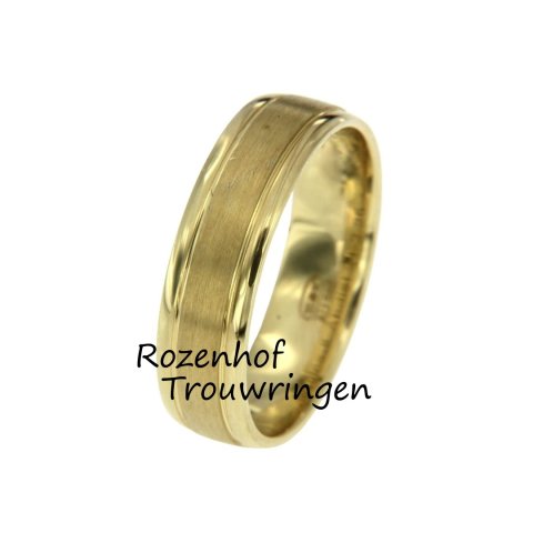 Mooie geelgouden herenring met gepolijste zijkanten (8262)