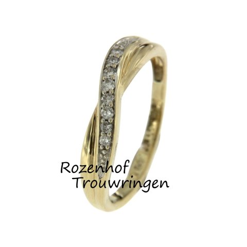 Geelgouden verlovingsring met diamanten (90115)