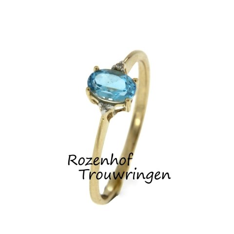 Charmante damesring met topaas en diamanten (90147)