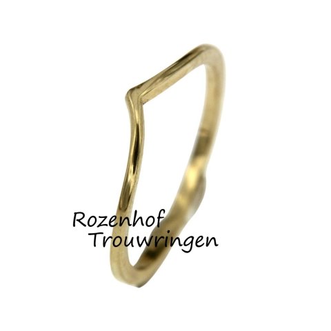 Smalle geelgouden V-ring (90451)