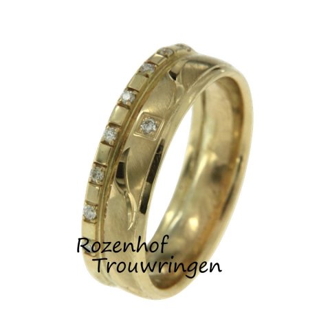 Klassieke damesring en smalle vrouwenring met diamanten (90901-15109)