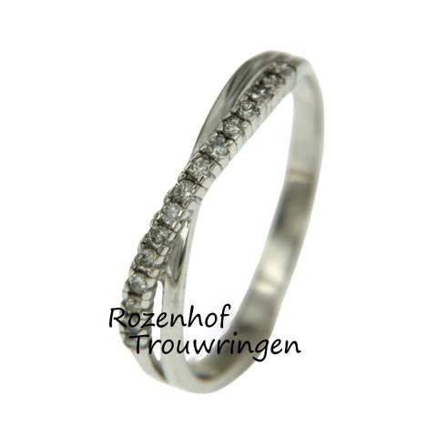 Witgouden verlovingsring of trouwring met diamanten (9297)