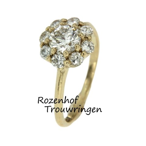 Vintage dames trouwring met diamanten (9671)